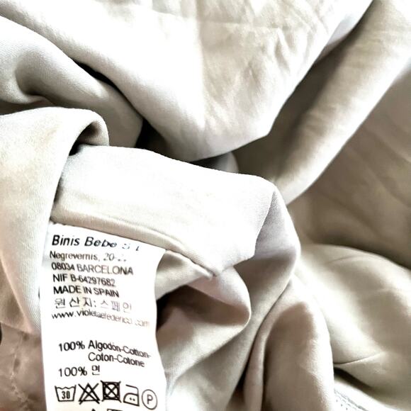 Violeta e Frederico girls gray shift dress with black white plaid skirt NWT 10 - Picture 7 of 7